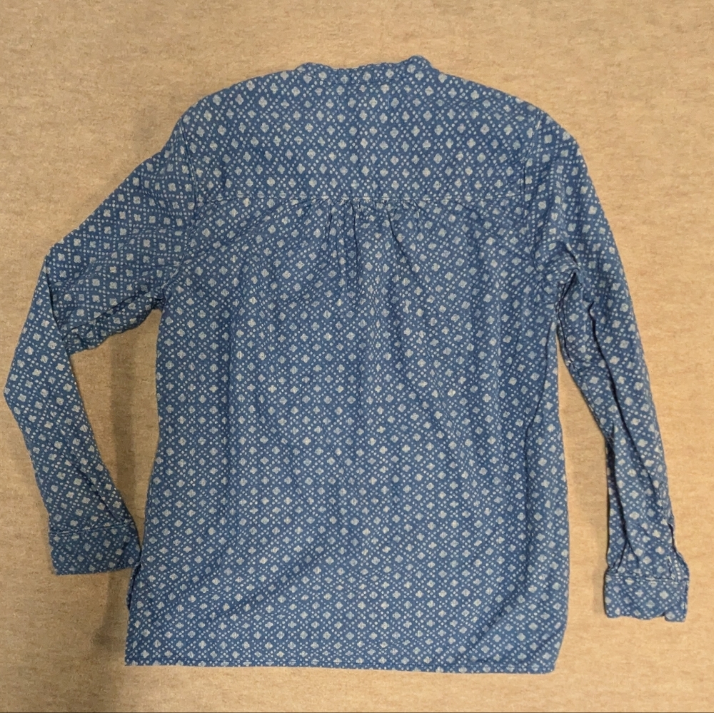 Madewell Blue Block Printed Patterned Pull Over D… - image 6
